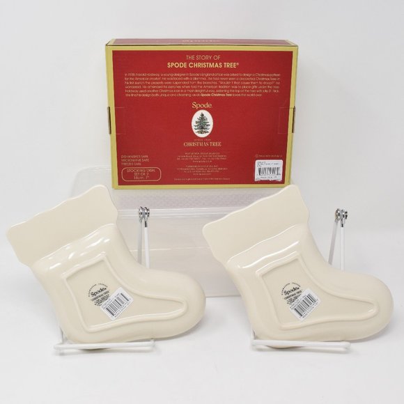 Spode Christmas Tree Stocking Dishes New in Box - Picture 2 of 11